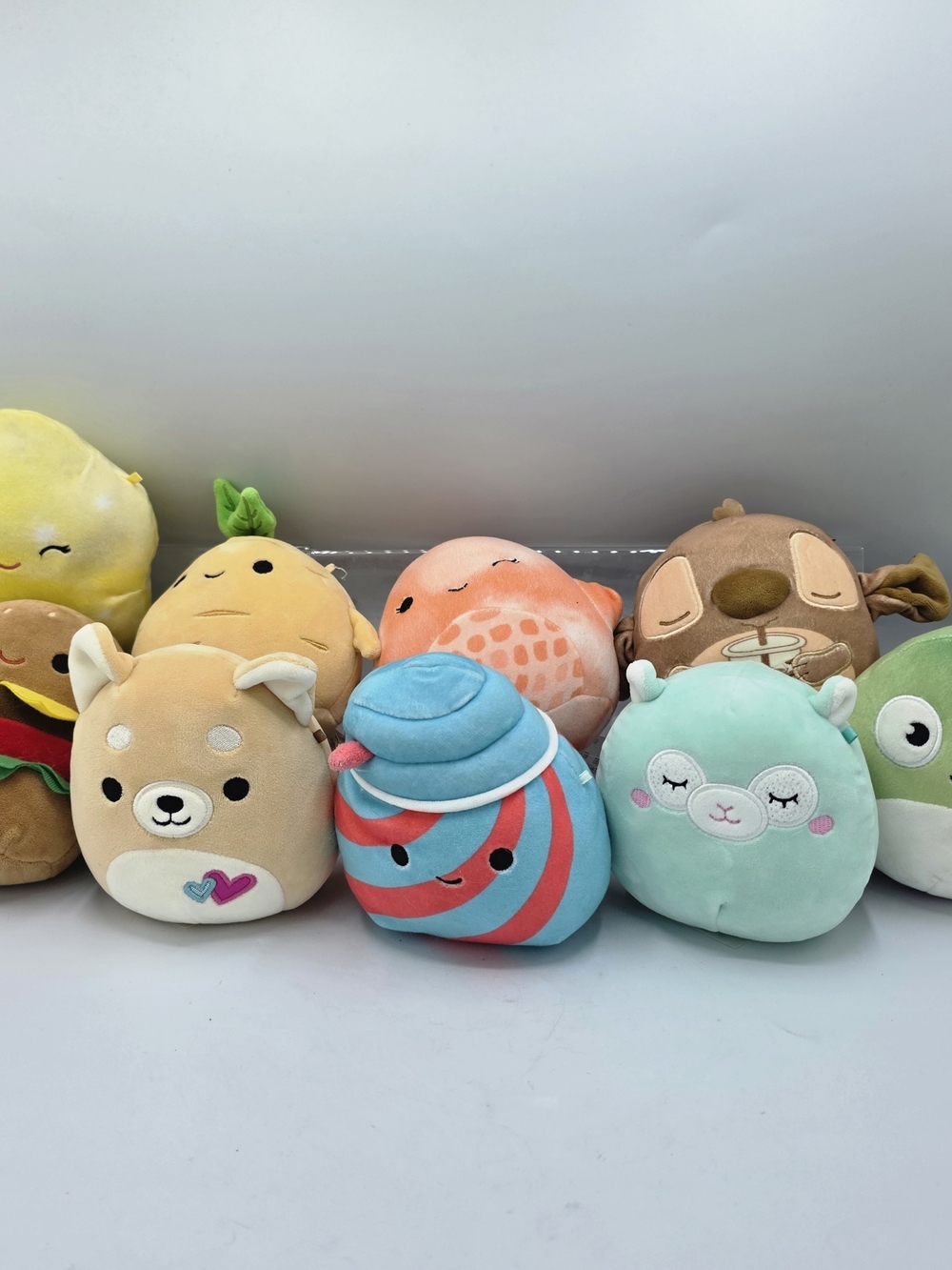 Squishmallows 5" Plush Lot of 9 Assorted Food Animals Burger Dog Lizard